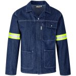 ALT-11163-BU_1024X1024.jpg Cast Premium 100% Cotton Denim Jacket - Reflective Arms & Back - Yellow Tape