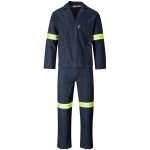 ALT-11043-DB_1024X1024.jpg Vintage 100% Cotton Denim Conti Suit - Reflective Arms, Legs & Back - Yellow Tape
