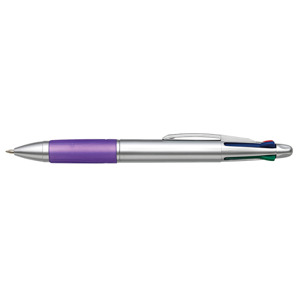 4 Colour Ballpoint Pen with Rubber Grip - Image 3