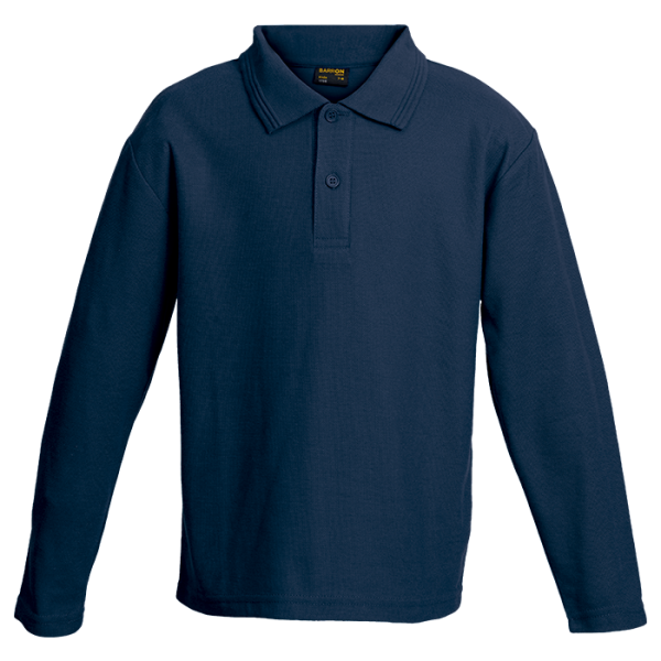 175g Pique Knit Long Sleeve Golfer Kiddies - Image 2