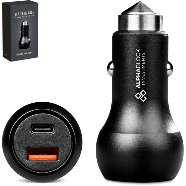 Swiss Cougar Baltimore 2 -in-1 Fast Car Charger & Tool