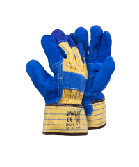 Premium Blue Leather Candy Stripe Gloves