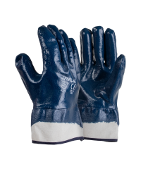 Premium Blue Nitrile Fully Coated Canvas Cuff Gloves