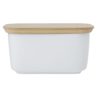 White Basics Butter Dish With Bamboo Lid