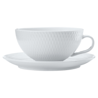 White Basics Diamonds Tea Cup and Saucer Low 250ml