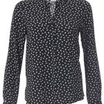 Fleur K229 L/S Blouse - Black/White
