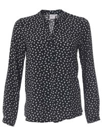 Fleur K229 L/S Blouse - Black/White