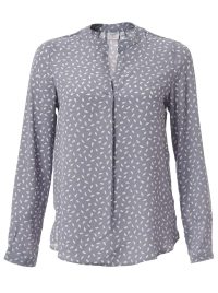 Fleur K229 L/S Blouse - Grey/White
