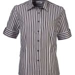 Angelique N20 S/S Blouse - Charcoal/White
