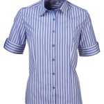 Angelique N20 S/S Blouse - Periwinkle/White