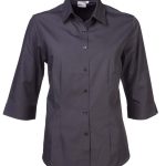 Cathy P070 3/4 Blouse - Charcoal