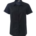 Ladies Tate Oxford K373 S/S Blouse - Black
