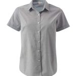 Ladies Tate Oxford K373 S/S Blouse -Grey