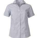 Drew K218 S/S Blouse - Grey/White stripe