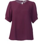 Emily  K261 S/S Blouse -Burgandy