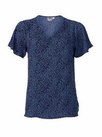 Florence K265 S/S Blouse - Navy/Blue Spots