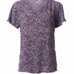 Paris K264 S/S Blouse - Plum Multi Speckles
