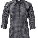 Ladies Heath K233 3/4 Blouse - Black/Grey