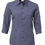 Ladies Heath K233 3/4 Blouse - Navy/Grey