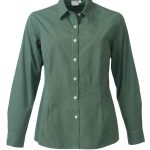 Ladies Sloane Minimal Check K262 L/S Blouse - Sage