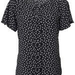 Fleur K229 S/S Blouse - Black/White