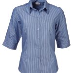 Jacqui K121 3/4 Blouse - Navy/Sky