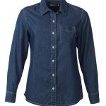Ladies Denver L/S Blouse - 4.5 Ounce Blue Denim