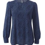 Florence K265 L/S Blouse - Navy/Blue Spots