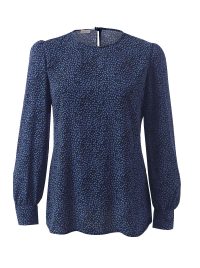 Florence K265 L/S Blouse - Navy/Blue Spots