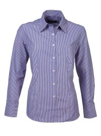 Wendy K204 L/S Blouse - Blue/White