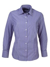 Wendy K205 L/S Blouse - Blue/White