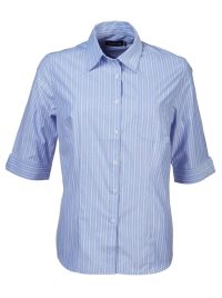 Wendy K201 3/4 Blouse - Blue/White