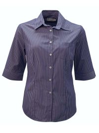 Wendy K203 3/4 Blouse - Blue/White