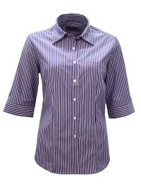 Wendy K205 3/4 Blouse - Blue/White