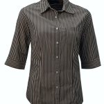 Wendy K205 3/4 Blouse - Charcoal/White