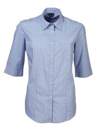 Wendy K208 3/4 Blouse - Blue/White