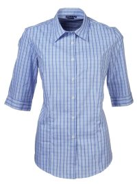 Wendy K209 3/4 Blouse - Blue/White