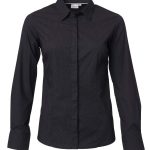 Ladies Regent CP2 L/S Blouse - Black