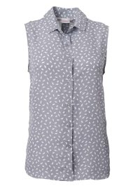 Fleur K229 S/Less Blouse - Grey/White