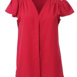 Victoria K225 Frill Sleeve Blouse - Scarlet