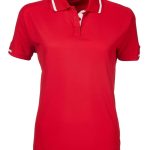 Ladies Qd1 Quick Dry Golfer - RED / White Trim