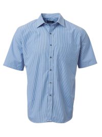 Mens K124 S/S Shirt - Blue/White
