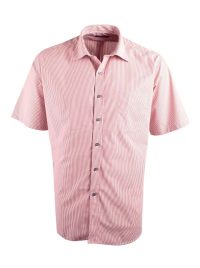 Mens K124 S/S Shirt - Red/White