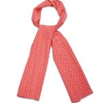 Ladies Scarf Minimal Tulip Print - Coral