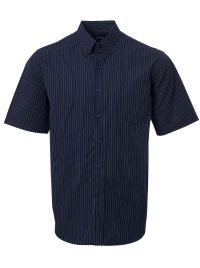 Mens K202 Stripe S/S Shirt - Navy