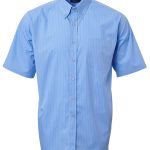 Mens K202 Stripe S/S Shirt - Powder blue