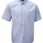 Mens K209 S/S Shirt - Blue/White