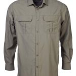 Mens K224 L/S Safari Shirt - Khaki