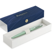 Waterman Allure Ball Pen Medium Blue Ink - Pastel Green Chrome Trim - Giftbox