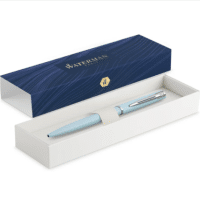 Waterman Allure Ball Pen Medium Blue Ink - Pastel Blue Chrome Trim - Giftbox